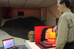 Nicholas Hellmuth 3D scanning archaeological artifact